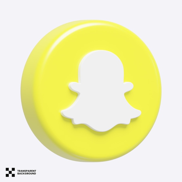 Icono de redes sociales de Snapchat modelo 3d