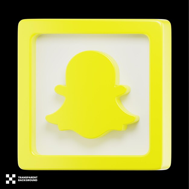 Icono de redes sociales de Snapchat modelo 3d