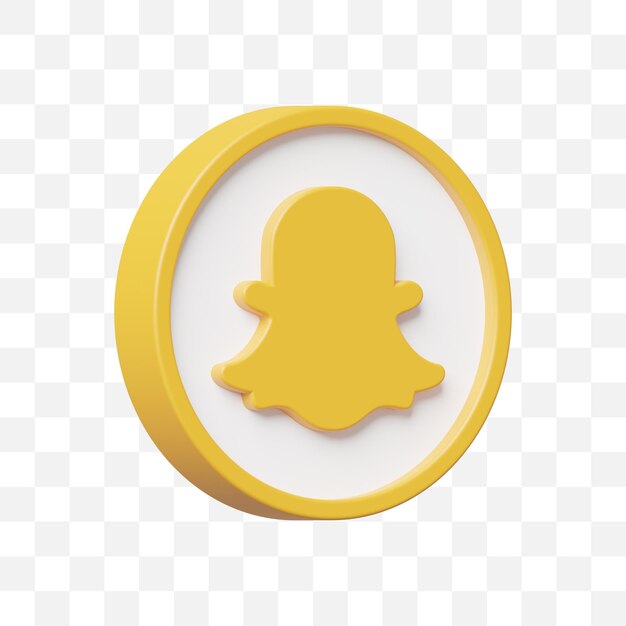 Icono de redes sociales de Snapchat modelo 3d
