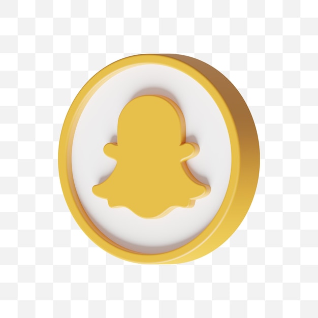 PSD icono de redes sociales de snapchat modelo 3d