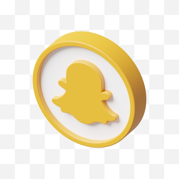 Icono de redes sociales de snapchat modelo 3d