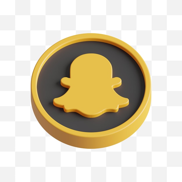 Icono de redes sociales de Snapchat modelo 3d