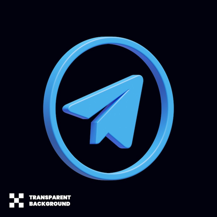PSD icono de redes sociales de telegram en 3d render