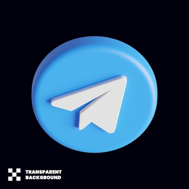 PSD icono de redes sociales de telegram en 3d render