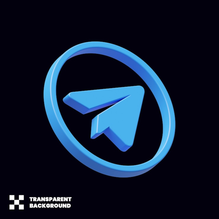 PSD icono de redes sociales de telegram en 3d render