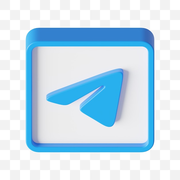 PSD el icono de las redes sociales de telegram 3d