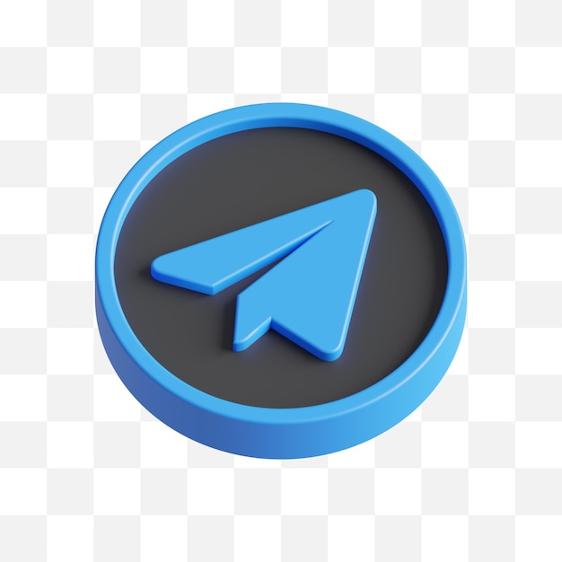Icono de redes sociales de Telegram modelo 3d
