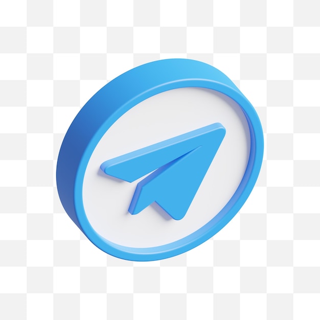 Icono de redes sociales de telegram modelo 3d