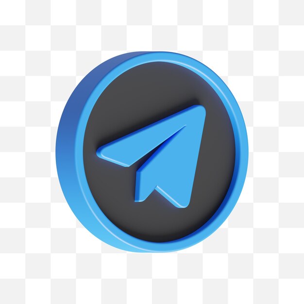 PSD icono de redes sociales de telegram modelo 3d