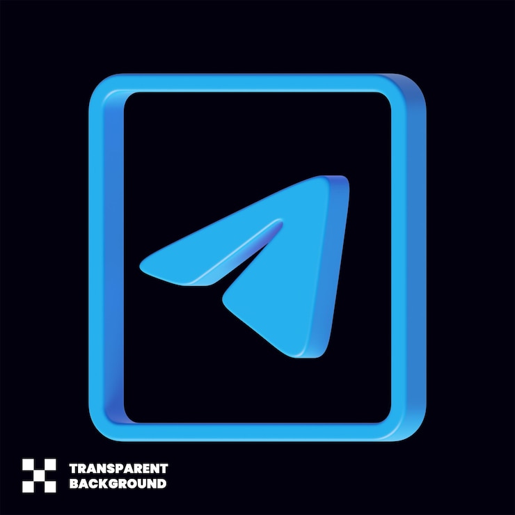 PSD icono de redes sociales de telegram modelo 3d