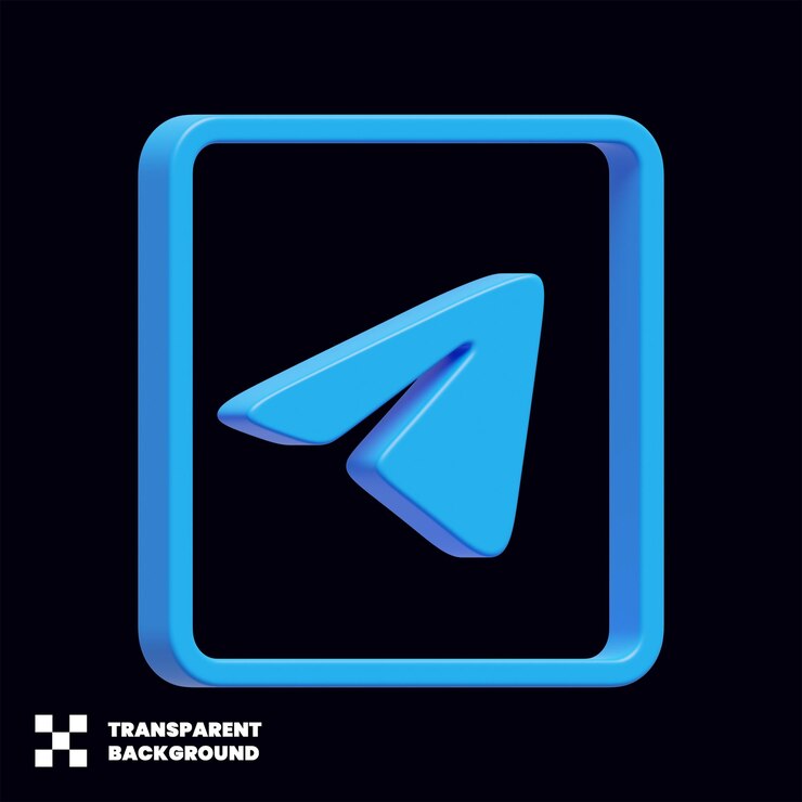 PSD icono de redes sociales de telegram modelo 3d