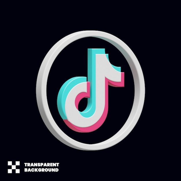 PSD icono de redes sociales tiktok en 3d render