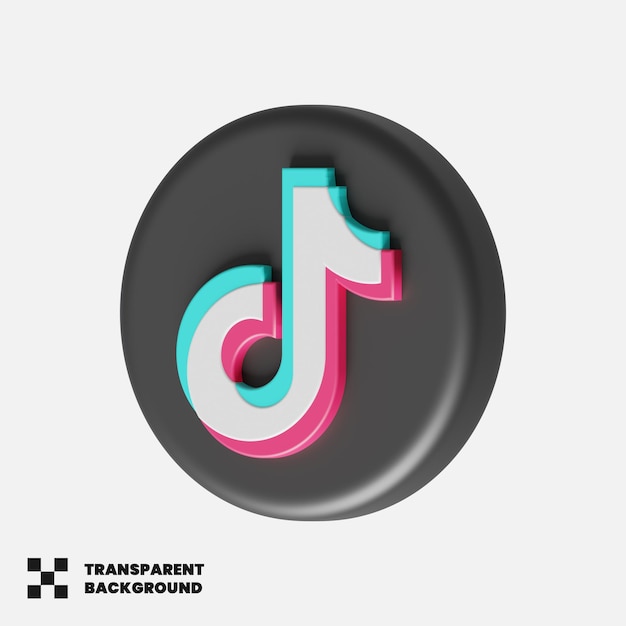 PSD icono de redes sociales tiktok en 3d render