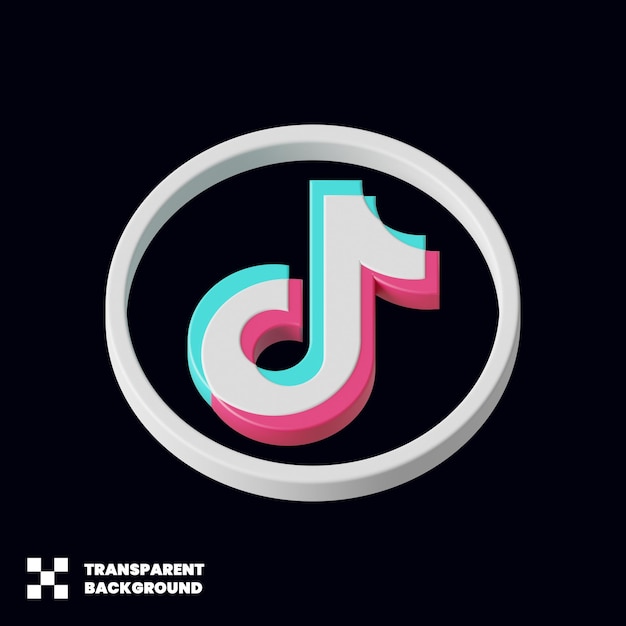 Icono de redes sociales Tiktok en 3D Render