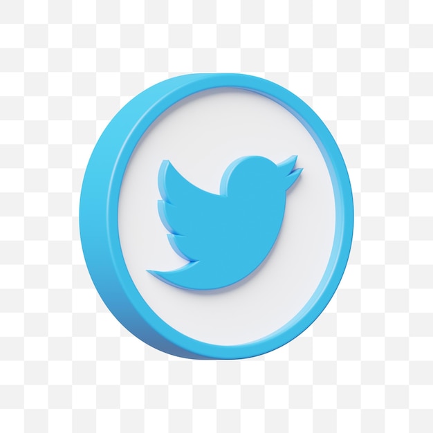 PSD icono de redes sociales de twitter 3d