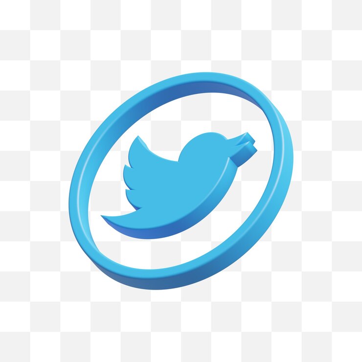 PSD icono de redes sociales de twitter 3d