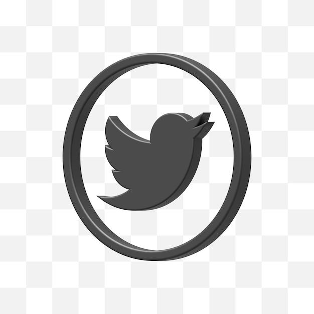 Icono de redes sociales de Twitter 3d