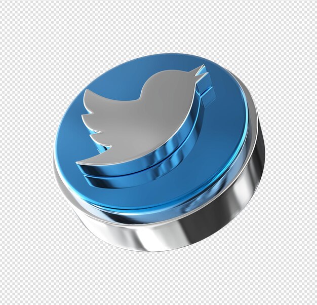 PSD icono redes sociales twitter representación 3d