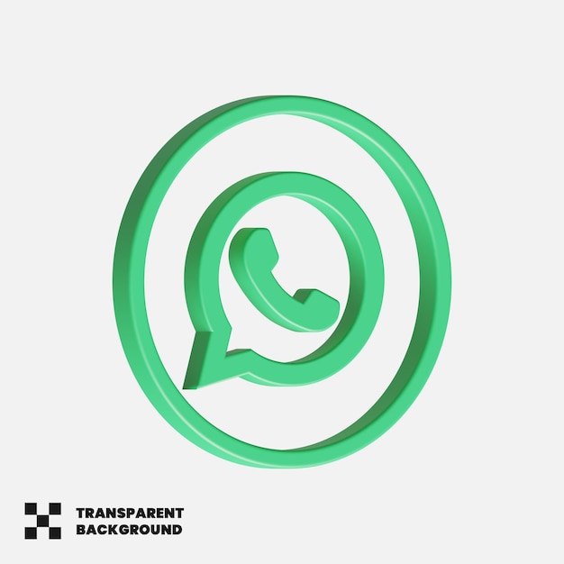 PSD icono de redes sociales de whatsapp en 3d render