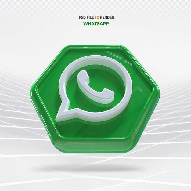 PSD icono de redes sociales de whatsapp 3d