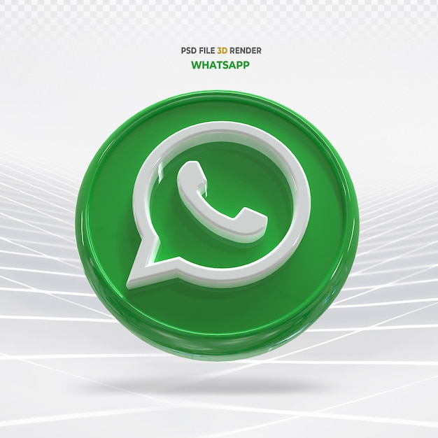 Icono de redes sociales de whatsapp 3d