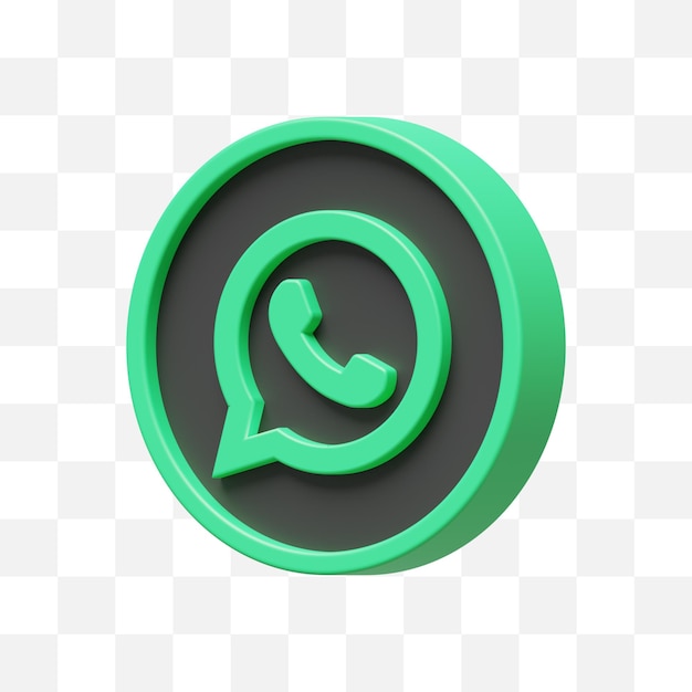 Icono de redes sociales de whatsapp 3d