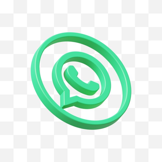 PSD icono de redes sociales de whatsapp 3d