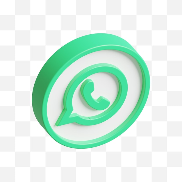 PSD icono de redes sociales de whatsapp 3d