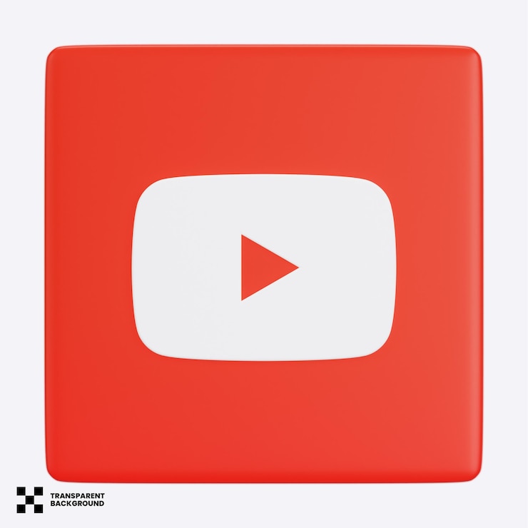 PSD icono de redes sociales de youtube 3d