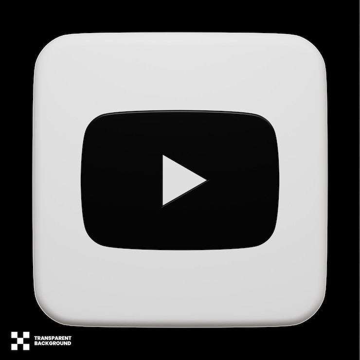 PSD icono de redes sociales de youtube 3d