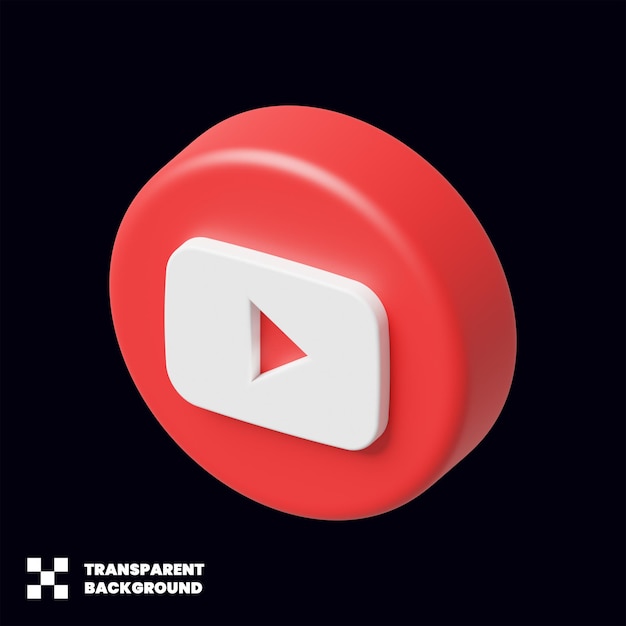 Icono de redes sociales de youtube 3d