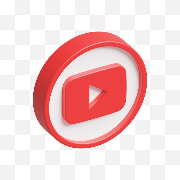 Icono de redes sociales de youtube 3d
