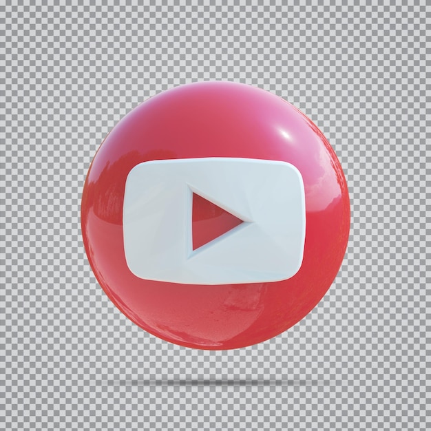 Icono de redes sociales youtube 3d