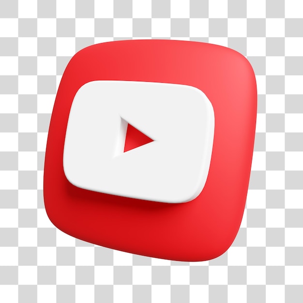 Icono de redes sociales de youtube 3d