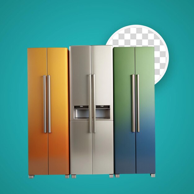 PSD icono de refrigerador en 3d con fondo transparente