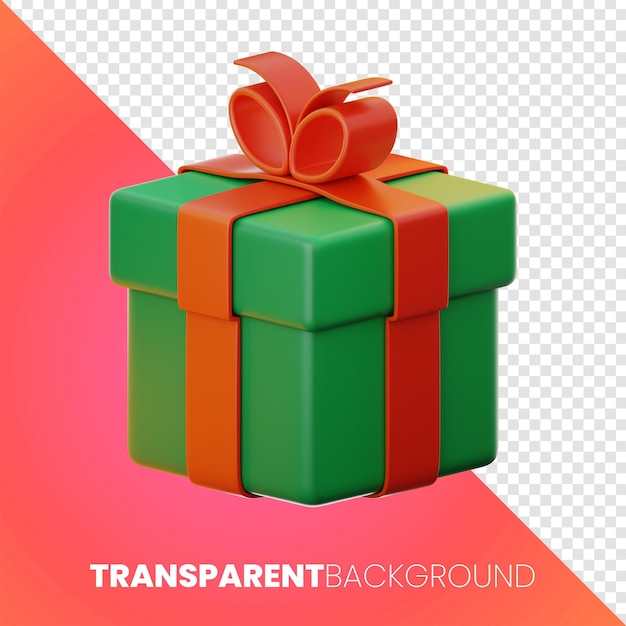 Icono de regalo de Navidad 3D rendering sobre fondo aislado