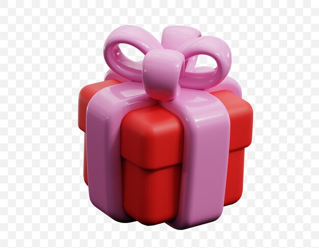 PSD el icono del regalo de valentín 3d render