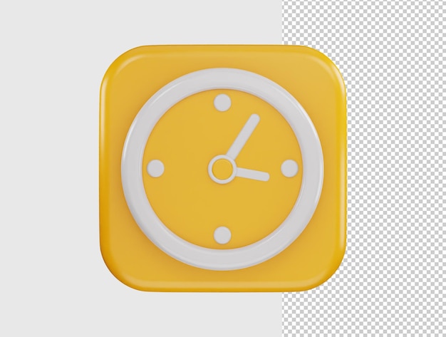 Icono de reloj 3d renderizado ilustración vectorial