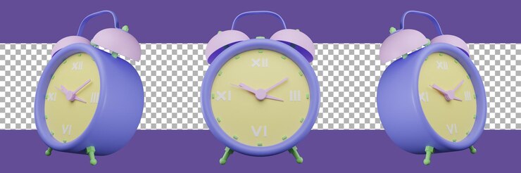 PSD icono de reloj de alarma de renderizado 3d