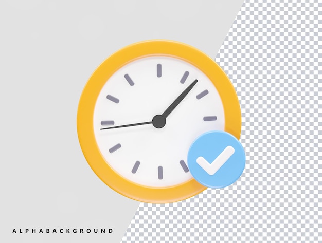 Icono de reloj ilustración de vector de representación 3d