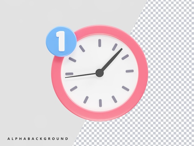 Icono de reloj ilustración de vector de representación 3d