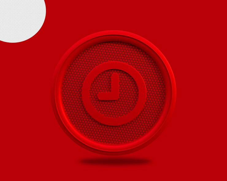 PSD icono de reloj de renderizado 3d