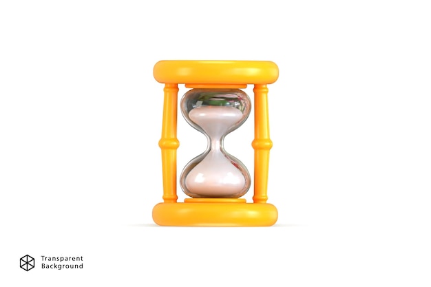 Icono de relojes de arena 3D en reloj con arena en el interior para medir el tiempo Icono de cuenta atrás hasta la fecha límite