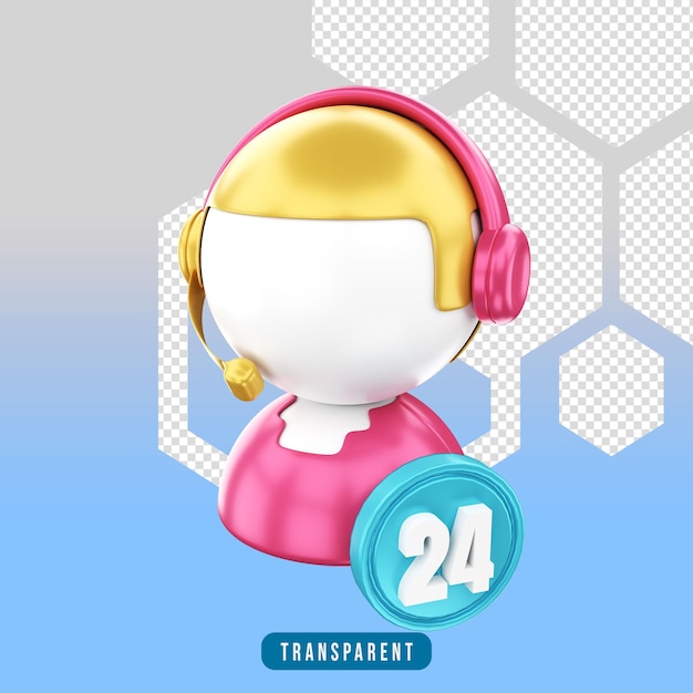 PSD icono de render 3d atención al cliente