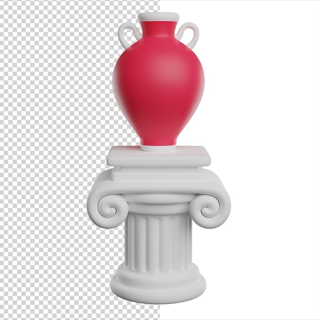 PSD icono de render 3d de columna griega