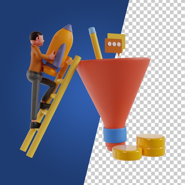 Icono de render 3d de comercio electrónico de marketing