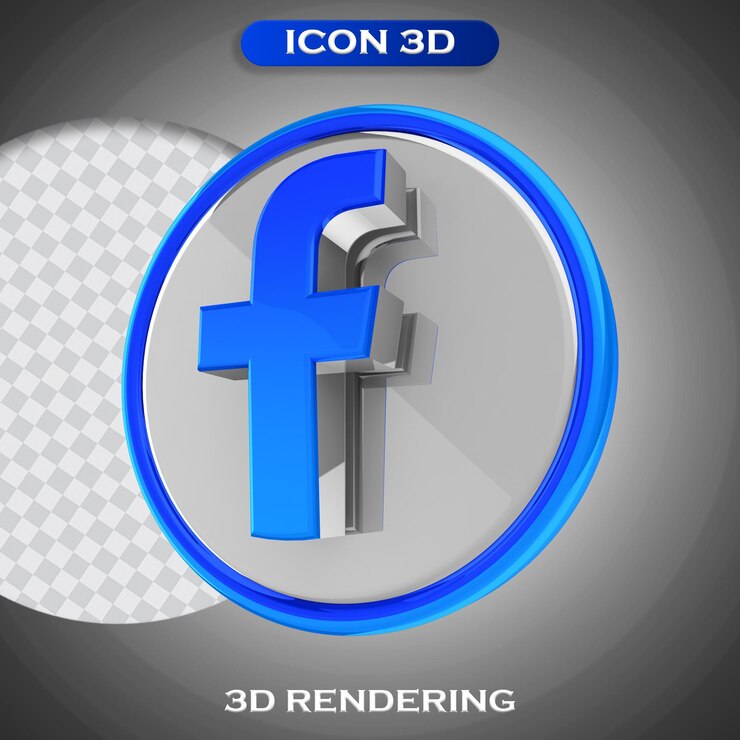 PSD icono de render 3d de facebook de redes sociales aislado