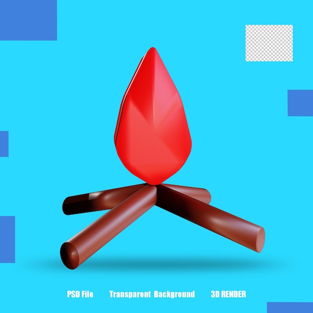 PSD Ícono de render 3d fuego 2