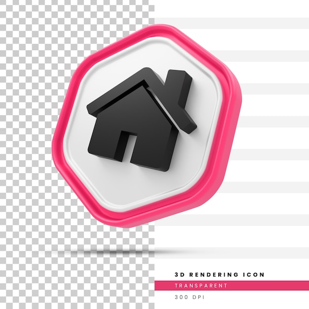 PSD icono de render 3d de inicio