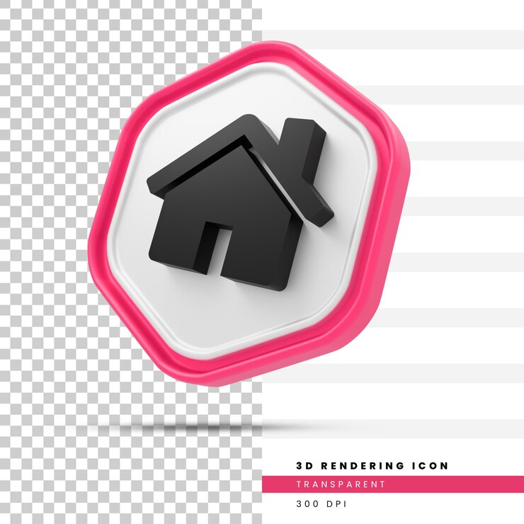 Icono de render 3d de inicio